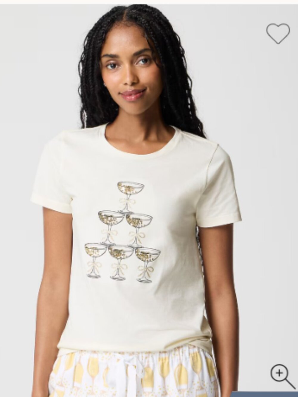 J. Crew White Tee Champagne tower graphic tee Size M